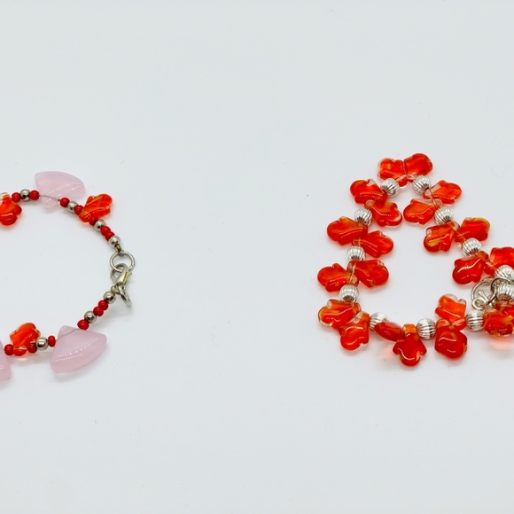 Peruvian Glass Stone Bead Charm Bracelet - Picture 2 of 3